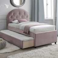 Home4You sänky Lara 90x200 cm runko lisävuoteella ja päädyllä roosa