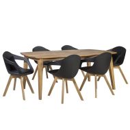 Home4You ruokailuryhmä Retro pöytä + 6 tuolia ruskea/musta