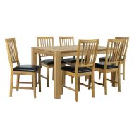 Home4You ruokailuryhmä Chicago New pöytä+6 tuolia tammi ruskea/musta