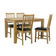 Home4You ruokailuryhmä Chicago New 120 cm pöytä+4 tuolia ruskea/musta