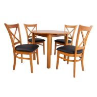 Home4You ruokailuryhmä Mix & Match pöytä + 4 tuolia ruskea/musta
