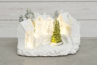 Winteria joulukylä LED-valolla 24 cm valkoinen
