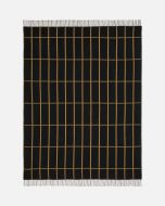 Marimekko Tiiliskivi huopa 140x180 cm musta/kulta