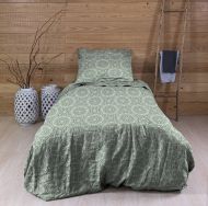 Create Home satiinipussilakanasetti Mandala 150x210 + 55x65 cm vihreä