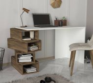 Chic Home työpöytä Jesper 130x60x75 cm, valkoinen/tummanruskea