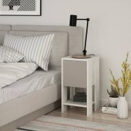 Chic Home yöpöytä Eemil 30x30x55 cm, valkoinen/vaaleanruskea
