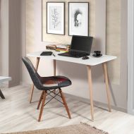 Chic Home työpöytä Frans 120x60x77 cm, valkoinen/ruskea