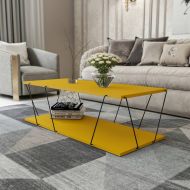 Chic Home sohvapöytä Laila 120x50x30 cm, keltainen/musta