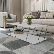 Chic Home sohvapöytä Laila 120x50x30 cm, valkoinen/musta