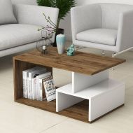 Chic Home sohvapöytä Atro 90x42x54 cm, ruskea/valkoinen