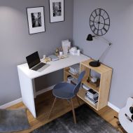 Chic Home työpöytä Joonatan 120x75 cm, valkoinen/ruskea