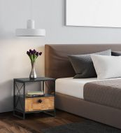 Chic Home yöpöytä Aulis 45x41x50 cm, ruskea/harmaa