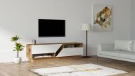 Chic Home TV-taso Kiira 160 cm, ruskea/valkoinen