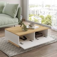 Chic Home sohvapöytä Laana 90x60x32 cm, beige/valkoinen