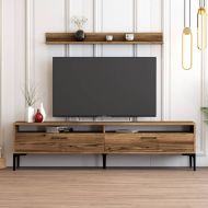 Chic Home TV-taso Into 180 cm + seinähylly, tummanruskea