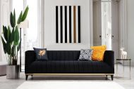 Chic Home 3-istuttava sohva Birgitta 222 cm, musta