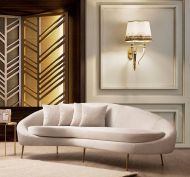 Chic Home 3-istuttava sohva Else kaareva L 255x120 cm, beige