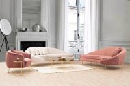 Chic Home 3-istuttava sohva Else kaareva L 255x120 cm, roosa