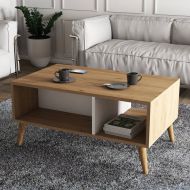 Chic Home sohvapöytä Edvin 90x42x54 cm, ruskea/valkoinen
